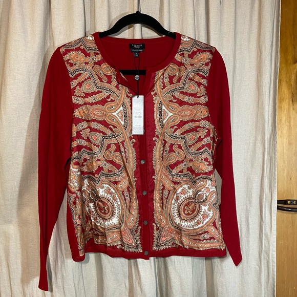 Talbots Petites Merino Wool & Silk Cardigan - Picture 2 of 13